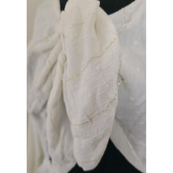 NWT L*Space Women's White Stay Golden Dress SZ L Boho Polka Dot Gold Retail $139 - Picture 6 of 11